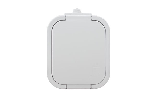 Picture of Abex Gniazdo wtyczkowe pojedyncze natynkowe 2P+Z bryzgoodporne z klapk IP44 biae- NT-16B2