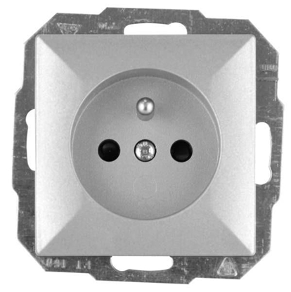 Picture of Abex Gniazdo z uziemieniem i przeson styków opal/pera srebrne