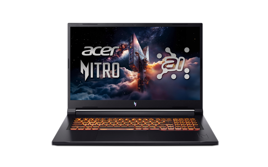 Picture of Acer | Nitro V 17 AI ANV17-41-R3C8 | Obsidian Black | 17.3 " | IPS | FHD | 1920 x 1080 pixels | AMD Ryzen 5 | 240 | 16 GB | DDR5 | Solid-state drive capacity 512 GB | NVIDIA GeForce RTX 5050 | GDDR7 | 8 GB | Windows 11 Home | 802.11ax | Bluetooth version 
