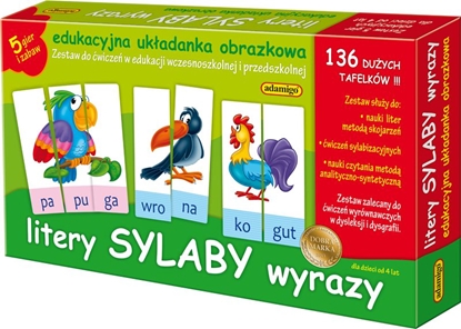 Изображение Adamigo Litery Sylaby Wyrazy - Edukacyjna Ukadanka Obrazkowa