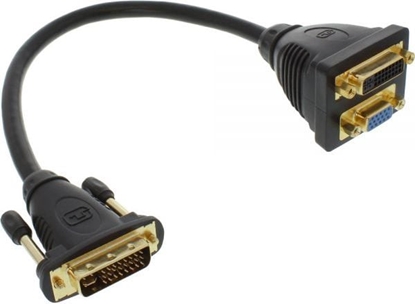 Attēls no Adapter AV InLine DVI-I - D-Sub (VGA) - DVI-I czarny (17301)