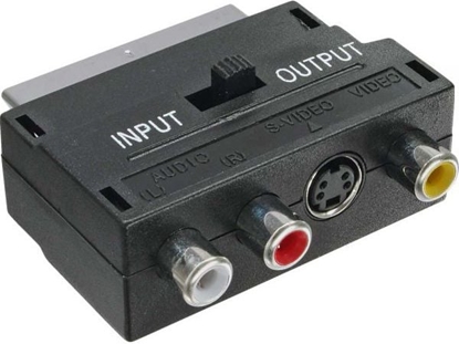 Attēls no Adapter AV InLine Scart - RCA (Cinch) x3 + S-Video czarny (89953)