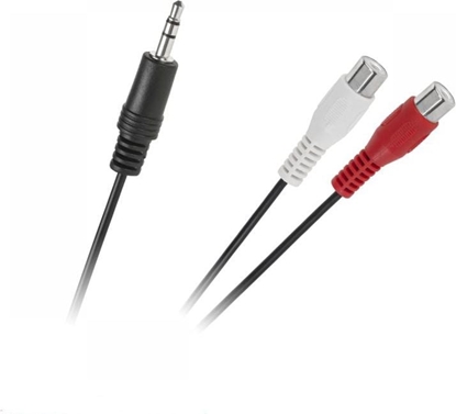 Attēls no Adapter AV Jack 3.5mm - RCA (Cinch) x2 czarny (KPO3872)