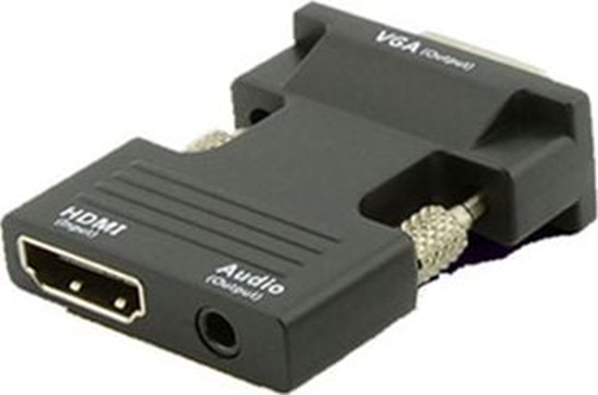 Изображение Adapter AV MicroConnect HDMI - D-Sub (VGA) + Jack 3.5mm czarny (HDMIVGAAUDIOB)