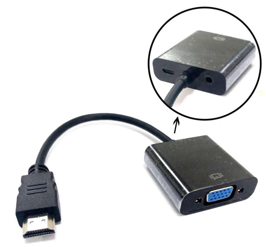 Изображение Adapter AV MicroConnect HDMI - D-Sub (VGA) + Jack 3.5mm czarny (HDMVGA2B)