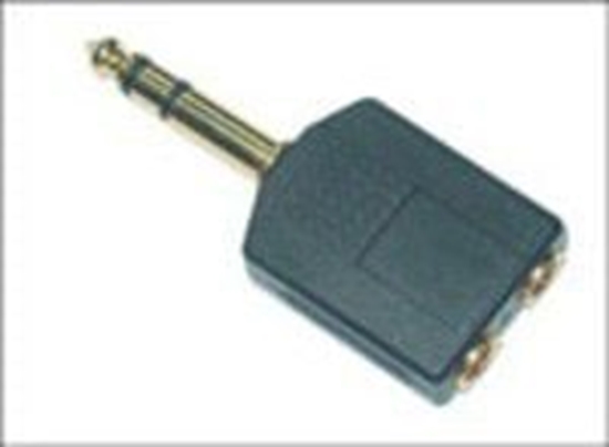 Изображение Adapter AV MicroConnect Jack 6.3 mm M - 2x Jack 3.5 mm F czarny