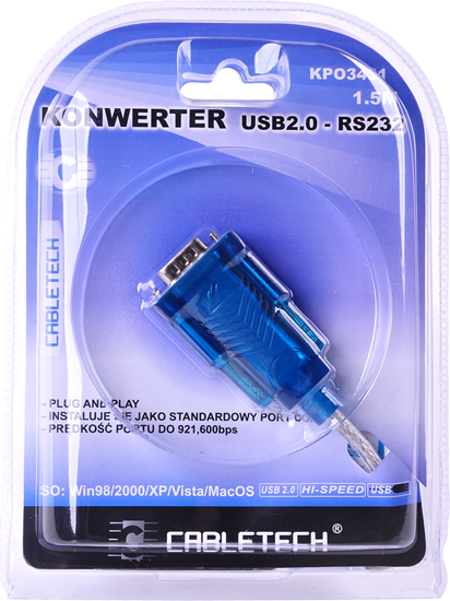 Изображение Adapter USB Cabletech DB9M USB - RS-232 Niebieski  (KPO3431-1.5)