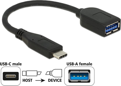 Attēls no Adapter USB Digitus USB-C - USB Czarny  (65684)