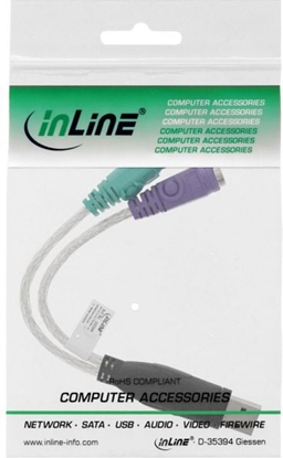 Изображение Adapter USB InLine USB - PS/2 x2 Biay  (33386)