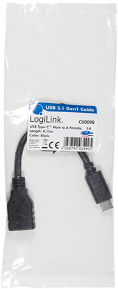 Изображение Adapter USB LogiLink USB-C - USB Czarny  (CU0098)