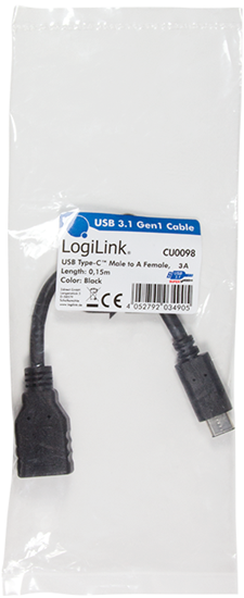 Picture of Adapter USB LogiLink USB-C - USB Czarny  (CU0098)
