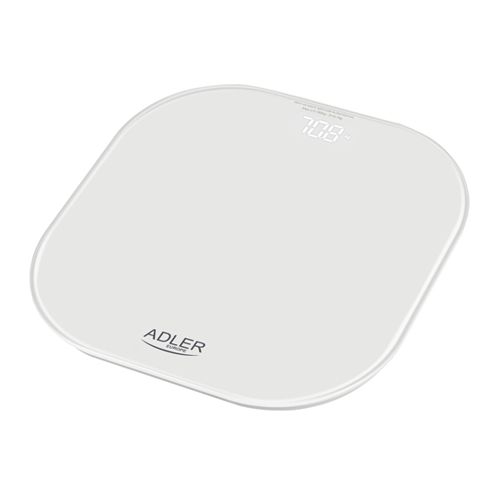 Изображение Waga azienkowa Adler Adler Bathroom Scale | AD 8188 | Maximum weight (capacity) 180 kg | Accuracy 100 g | White