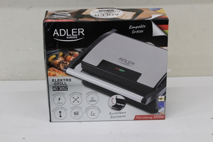 Изображение SALE OUT. Adler AD 3052 Electric grill, Non-stick grill plates | Adler Electric Grill | AD 3052 | Table | 1200 W | Stainless steel | DAMAGED PACKAGING