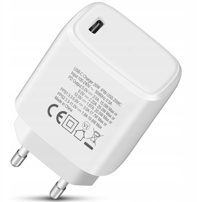 Attēls no adowarka sieciowa GaN USB-C 20W PD3.0 PPS biaa