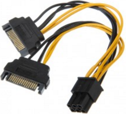 Attēls no Akasa SATA 15-pin - PCIe 6-pin, 0.15m, óty (AKCBPW1315)