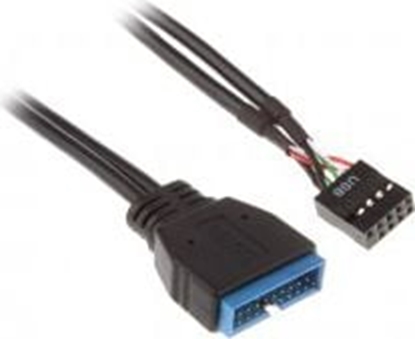 Attēls no Akasa USB 19 pin - USB 9 pin, 0.1m, Czarny (AKCBUB1910BK)
