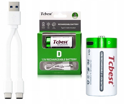Изображение Akumulator Li-ion Bateria D R20 4900mah Port adowania Usb-c Type-c Tcbest / Usb-d_r20