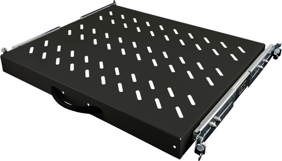 Изображение Alantec Póka wysuwana 19" 1U gb. 570mm, kolor czarny, 4 punkty mocowania