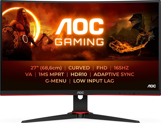 Изображение AOC | Monitor | C27G2E/BK | 27 " | VA | 16:9 | 165 Hz | 4 ms | 1920 x 1080 pixels | HDMI ports quantity 2 | Black