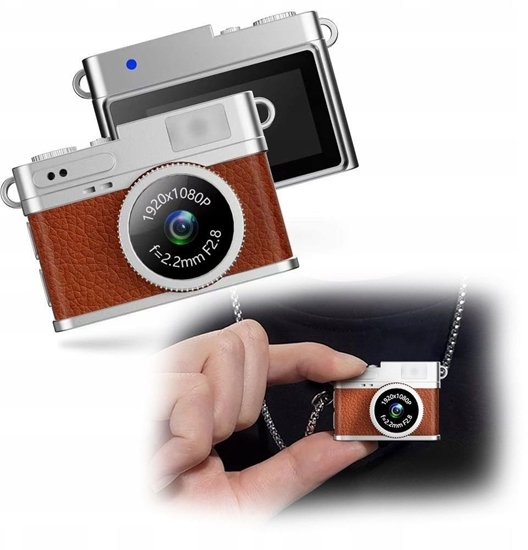 Picture of Aparat cyfrowy Xrec Mini Aparat Cyfrowy X4 2mp 1080p Lcd 0,96 Wisiorek Breloczek Zawieszka / X4 Brzowy