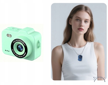 Изображение Aparat cyfrowy Xrec Mini Aparat Cyfrowy X8 12mp Video 1080p Lcd 0,96" Brelok wisiorek / X8 Zielony mitowy