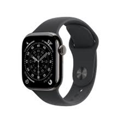 Изображение APPLE WATCH SERIES 11 GPS + CELLULAR 42MM SLATE TITANIUM CASE WITH BLACK SPORT BAND S/M MF8R4W