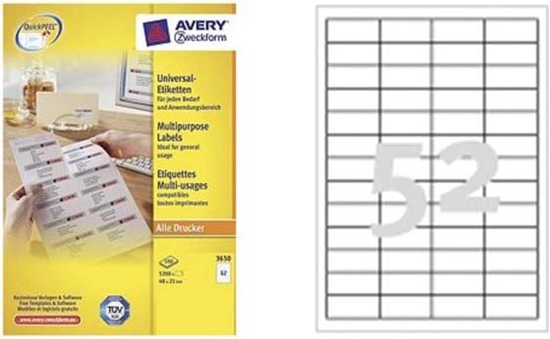 Изображение Avery Zweckform ETYK.ZF 3650 48X21.MARGI./5200/ ETYKIETA - 3650