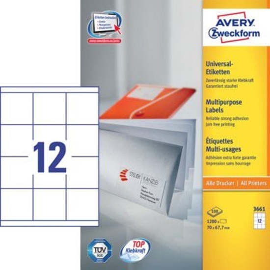 Изображение Avery Zweckform ETYK.ZF 3661 70X67,7MM 100 ARK. ETYKIETA - 3661