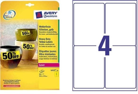 Изображение Avery Zweckform ETYK.ZF 6127 99,1X139 A4 ÓTA 20 ARK. ETYKIETA - L6127-20