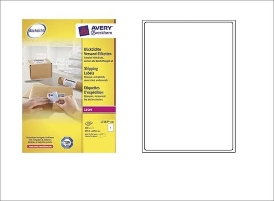 Изображение Avery Zweckform ETYK.ZF 7167 199.6X289,1 100 ARK./100/ ETYKIETA - L7167-100