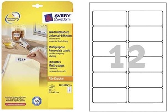 Изображение Avery Zweckform ETYK.ZF L4743REV-25 99,1X42,3 25 ARK. ETYKIETA - L4743REV-25