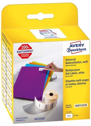 Изображение Avery Zweckform ETYK.ZF UNIWERSAL.NA ROLI 19X51 500 ETY - AS0722550