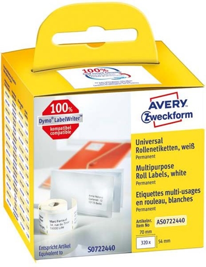 Изображение Avery Zweckform ETYK.ZF UNIWERSAL.NA ROLI 70X54 320 ETY - AS0722440
