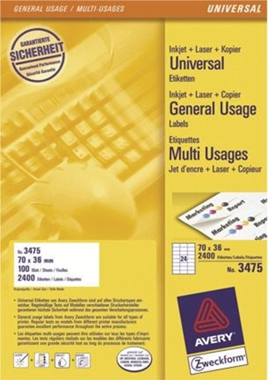 Изображение Avery Zweckform Etykiety 70x36mm - (3475)