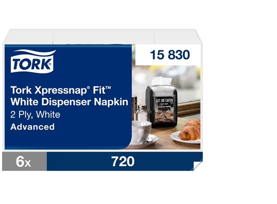 Picture of Baltas dozatoru salvetes N14 TORK Xpressnap, 720 salvetes