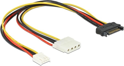 Picture of Barošanas kabelis, SATA 15pin M > 4pin Molex F + 3,5" FDD