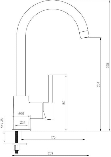 Picture of Bateria kuchenna Deante Milin stojca czarna (BEU B62M)