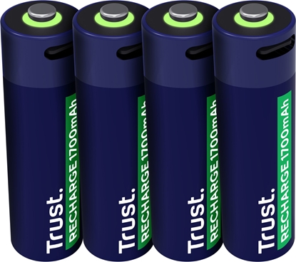 Attēls no Baterijas Trust USB-C Rechargeable AA Batteries