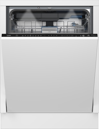 Attēls no BEKO Dishwasher | BDIN38542P | Built-in | Width 60 cm | Number of place settings 15 | Number of programs 8 | Energy efficiency class C | Display | AquaStop function | White
