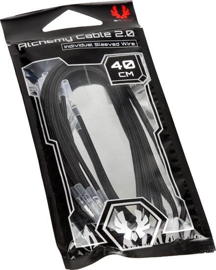 Изображение BitFenix Kable bez zcz, 0.4m, Czarny (BFX-ALC-40CMLK-RP)