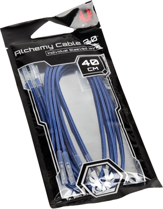 Изображение BitFenix Kable bez zcz, 0.4m, Niebieski (BFX-ALC-40CMLB-RP)