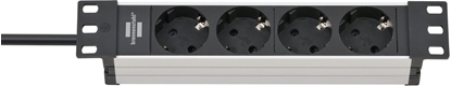 Attēls no Brennenstuhl Brennenstuhl Alu-Line 10 4-way, power strip (black/silver, 1U)
