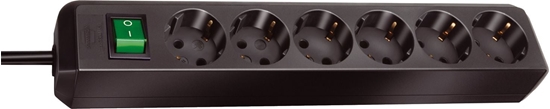 Picture of Brennenstuhl ECO-Line 6 fold black 1,5m + switch