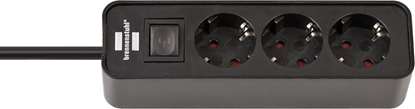 Изображение Brennenstuhl Steckdosenl. Ecolor 3-x schwarz/schwarz Schalt
