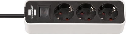Изображение Brennenstuhl Steckdosenl. Ecolor 3-x weiß/schwarz Schalter
