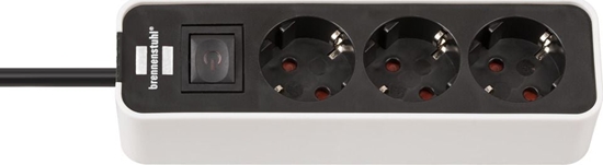 Изображение Brennenstuhl Steckdosenl. Ecolor 3-x weiß/schwarz Schalter