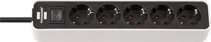 Изображение Brennenstuhl Steckdosenl. Ecolor 5-x weiß/schwarz Schalter