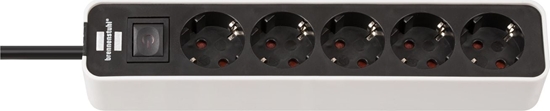 Изображение Brennenstuhl Steckdosenl. Ecolor 5-x weiß/schwarz Schalter