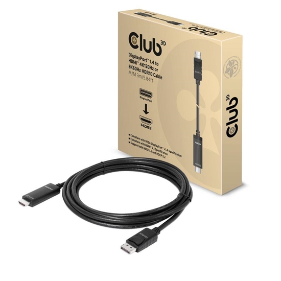 Picture of CABLE DP TO HDMI 3M/M/M CAC-1087 CLUB3D
