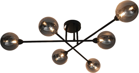Picture of CEILING LIGHT BORA 6XG9 BLACK/SMOKY